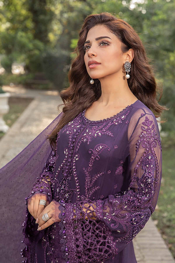 Unstitched Embroidered Chiffon Suit