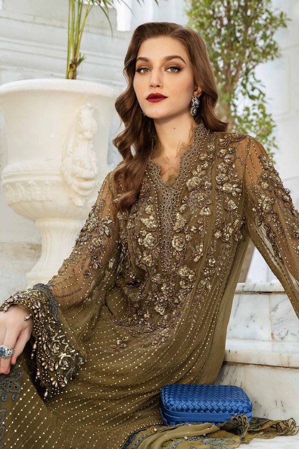 Unstitched Embroidered Chiffon Suit