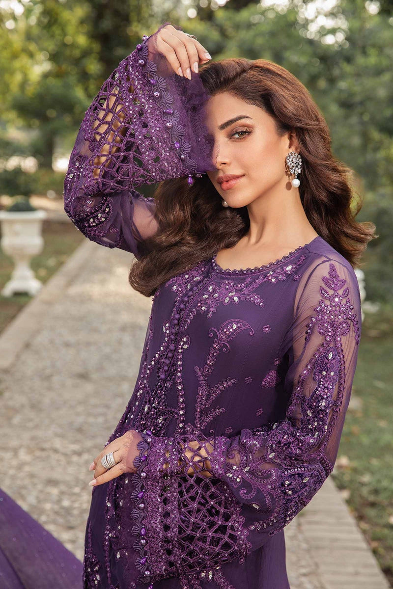 Unstitched Embroidered Chiffon Suit