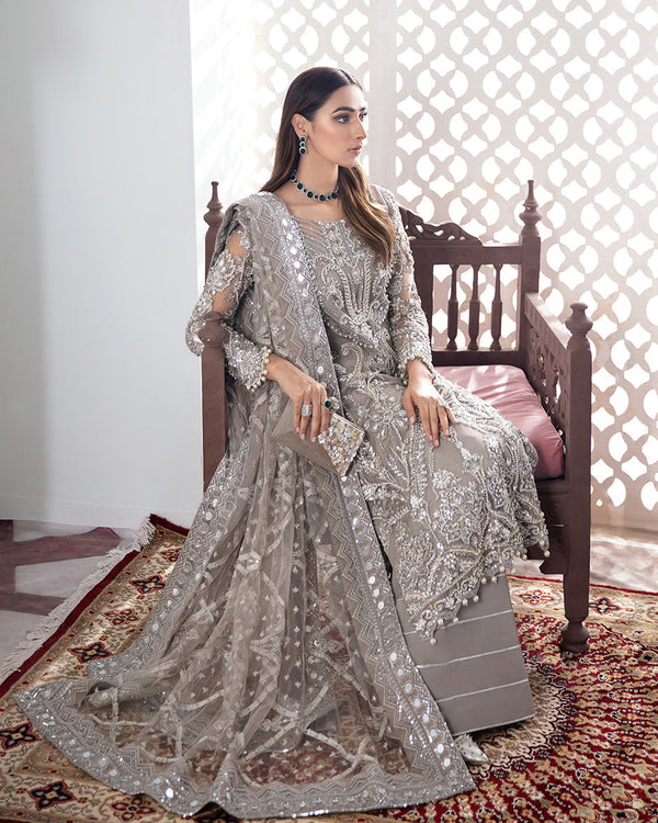 Gulnoor Embroidered Net 3-Piece Suit