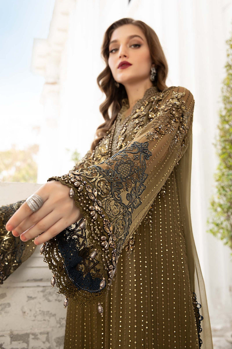 Unstitched Embroidered Chiffon Suit