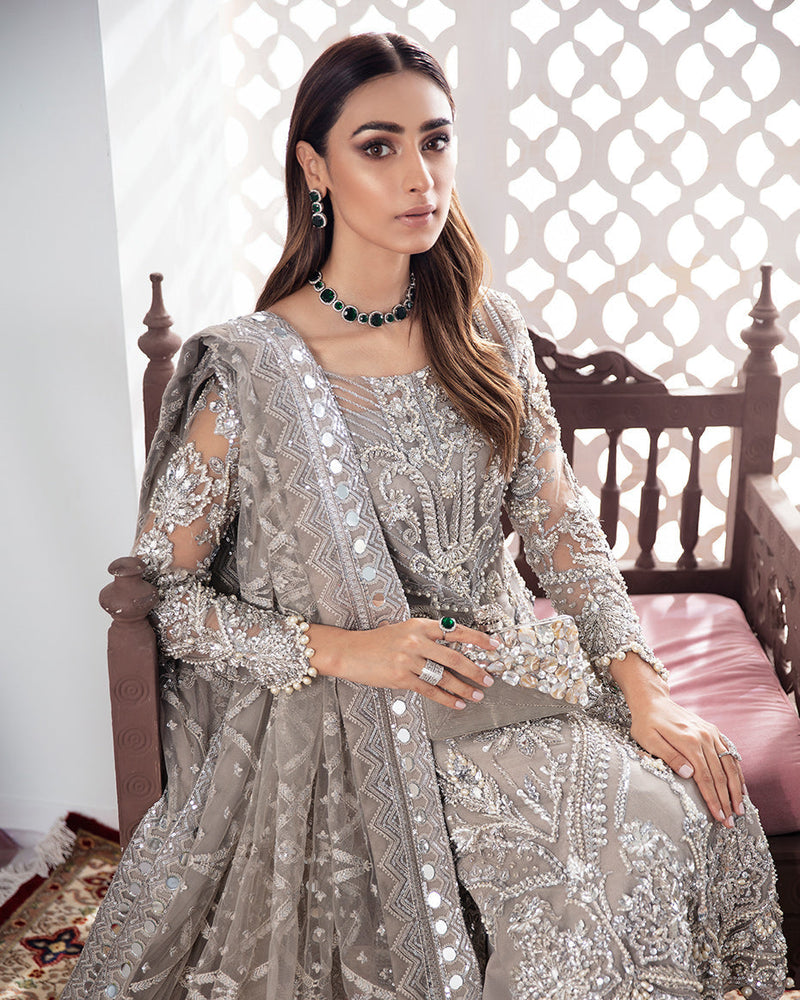 Gulnoor Embroidered Net 3-Piece Suit