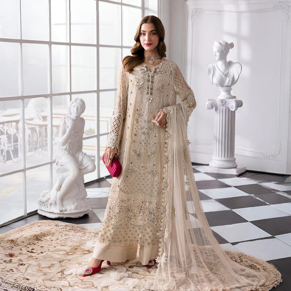 3 Piece Embroidered Chiffon Suit | BD-3007