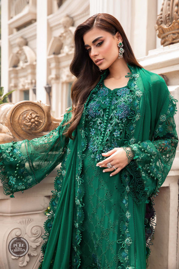 Chiffon | Emerald Green-Unstitched