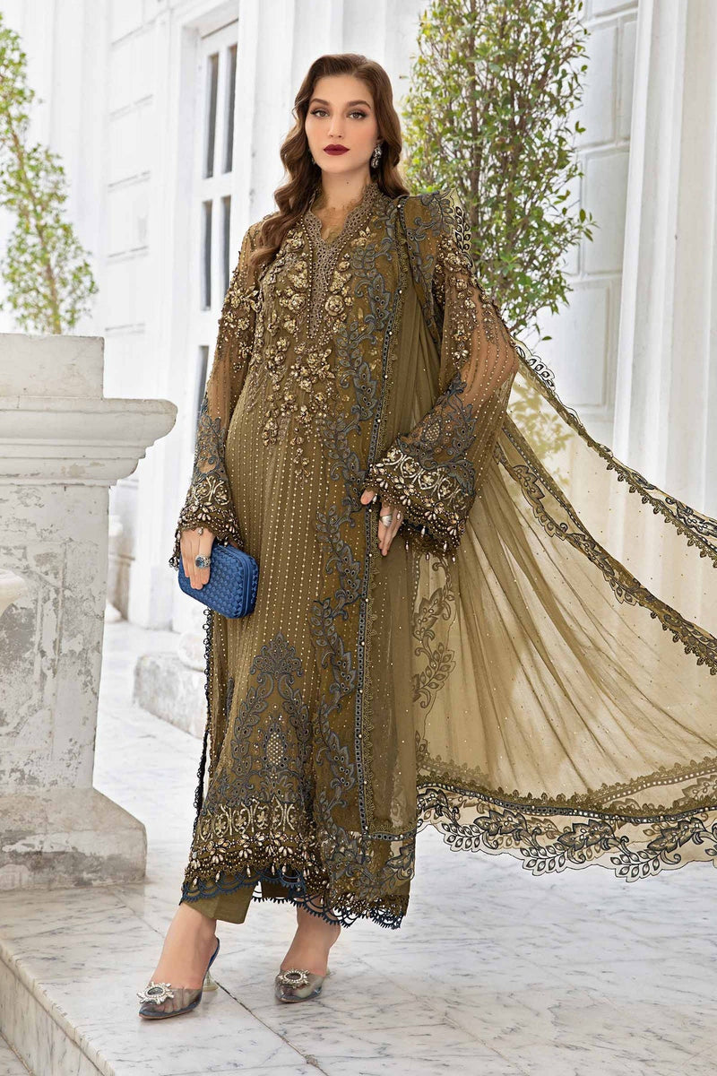 Unstitched Embroidered Chiffon Suit