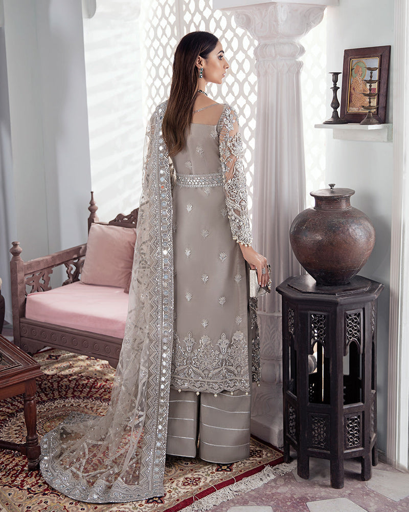 Gulnoor Embroidered Net 3-Piece Suit